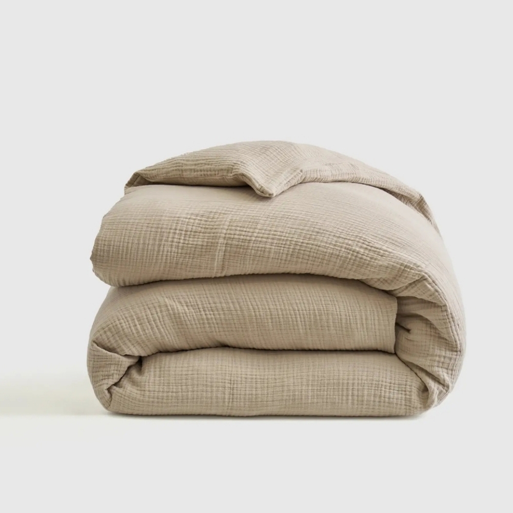 NWT! Quince Organic Cotton Airy Gauze Dune Duvet Cover! Twin (457)